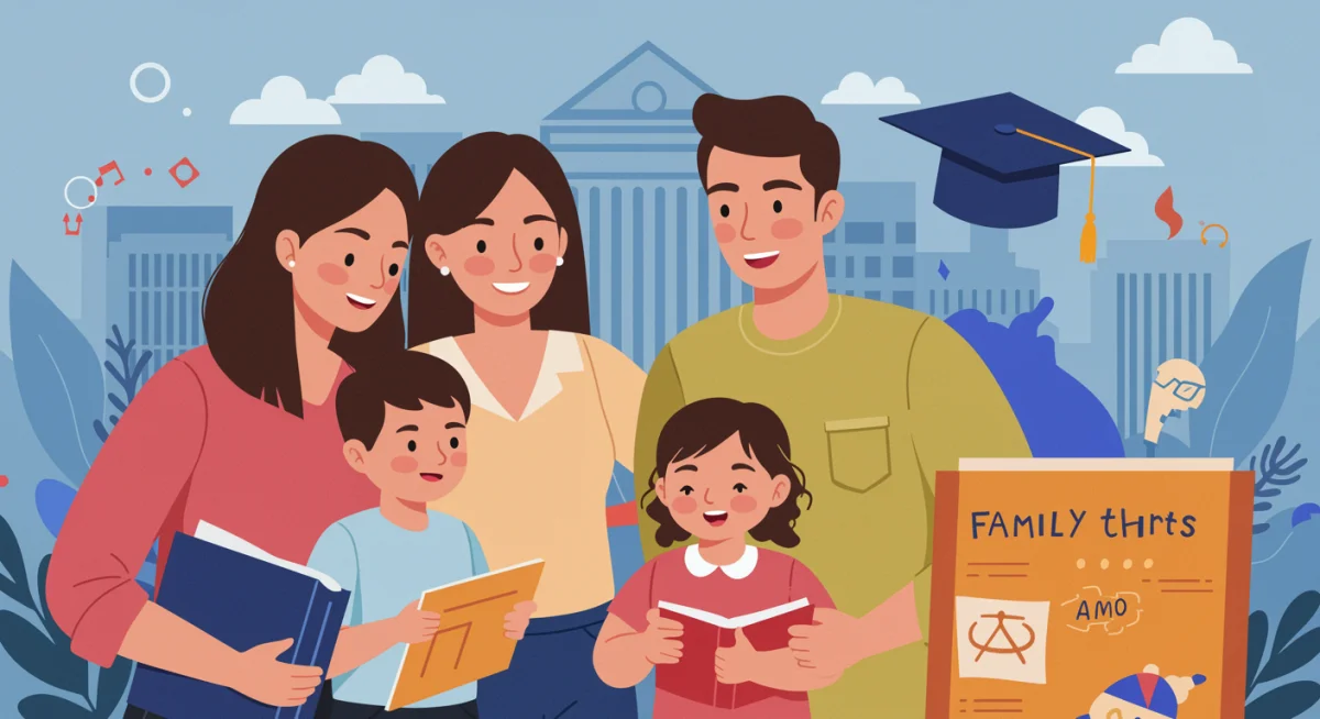 Family interacting with educational resources, federal policy impact