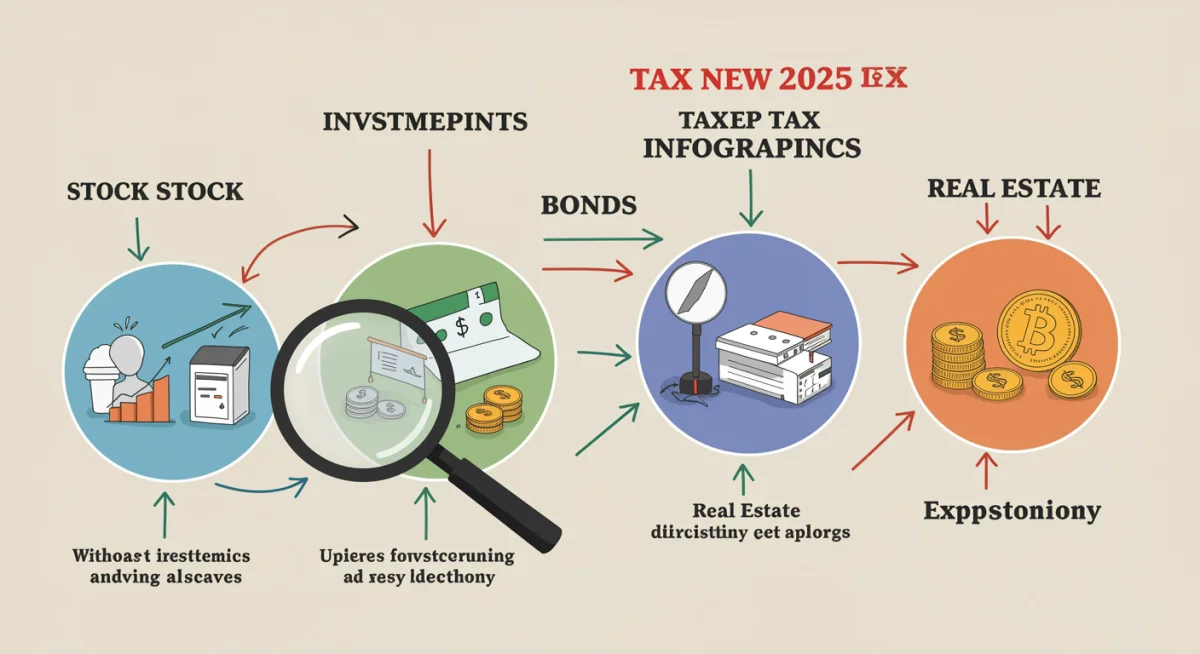 Infographic showing tax implications of various investment types in 2025
